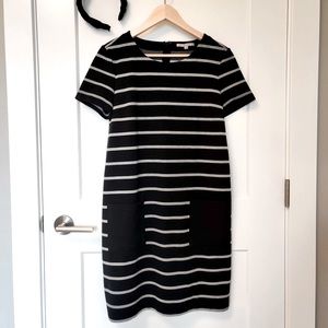 Gap striped black/gray stripe shirt dress with pockets, size S